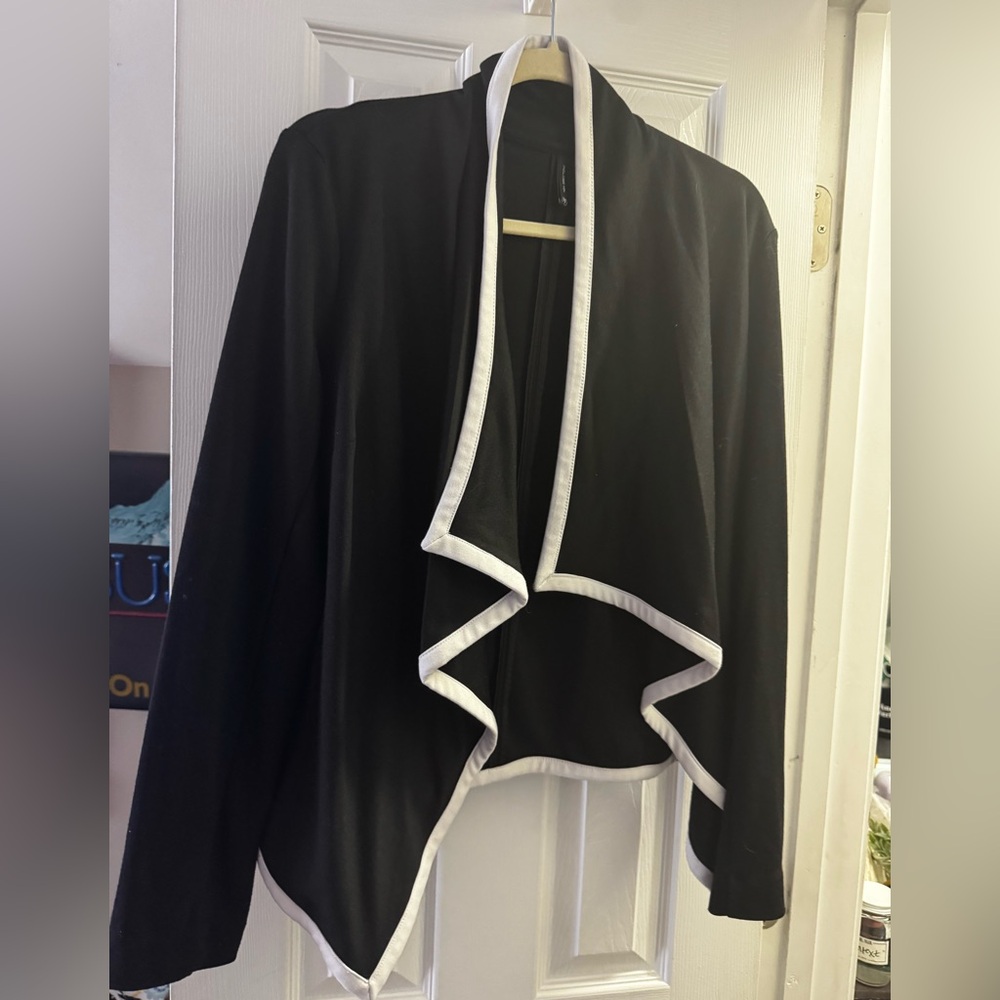 New Directions Black Blazer with White Trim